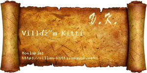 Villám Kitti névjegykártya